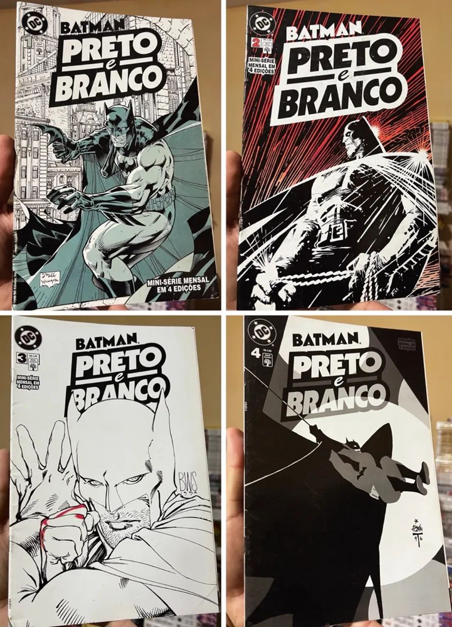 Batman Preto e Branco 4 edições completa editora abril ano 1998