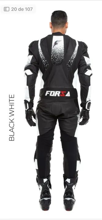 MACACÃO DE COURO FORZA PARA MOTOCICLISTAS - Foto 3