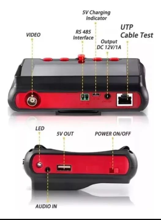 Monitor de Câmera 1080p - Testador HD CCTV AHD CVI HD-6300W - Foto 5
