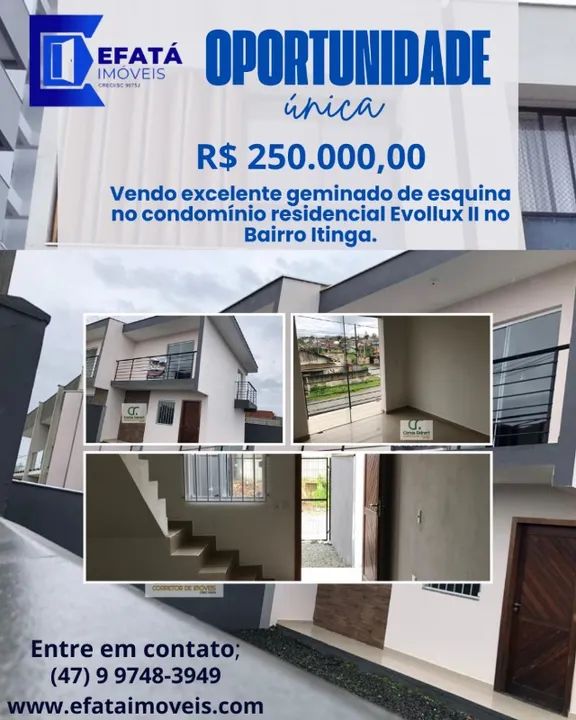 Sobrado Geminado de Esquina no Itinga - Araquari, 2 dormitórios - Foto 2
