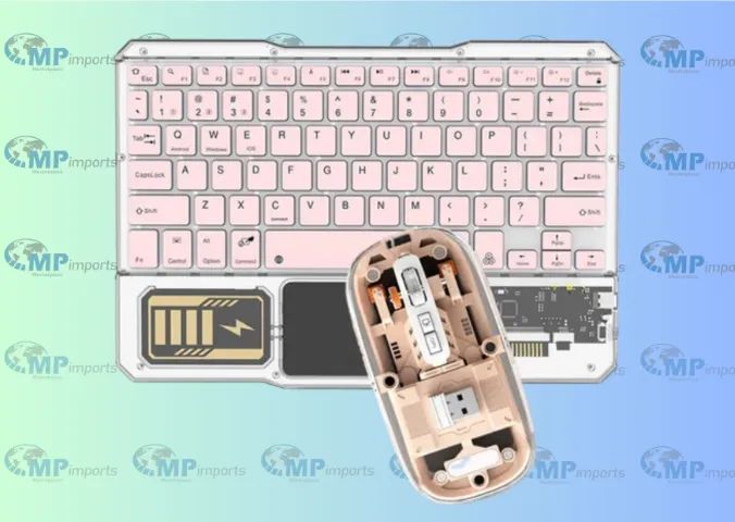 Loja MP Imports: Kit Teclado E Mouse Sem Fio Transparente Bluetooth