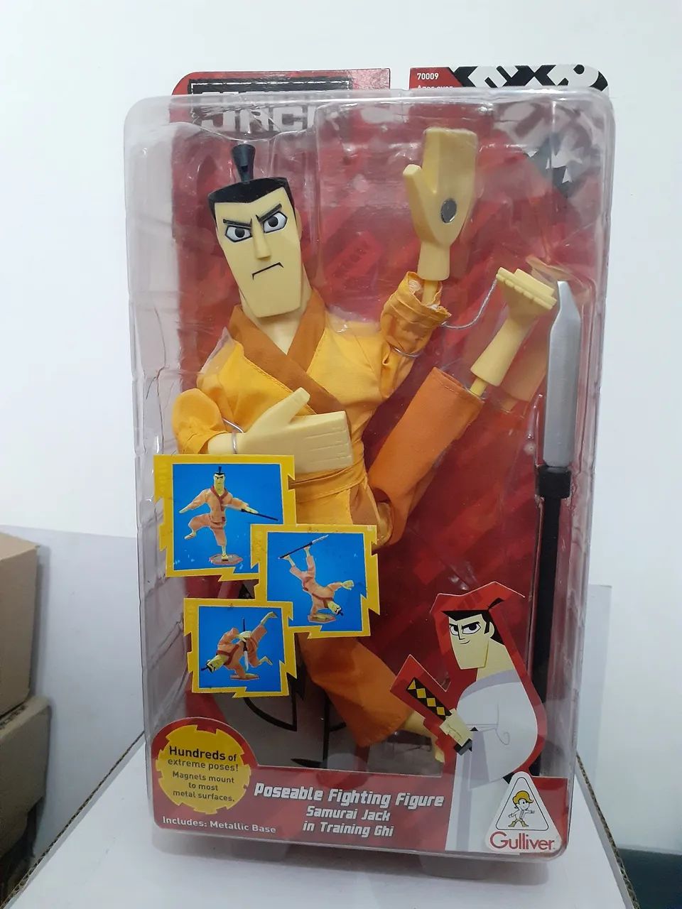 Figura  Samurai Jack Kimono Laranja Com Pés E Mãos Magnéticas - Foto 2