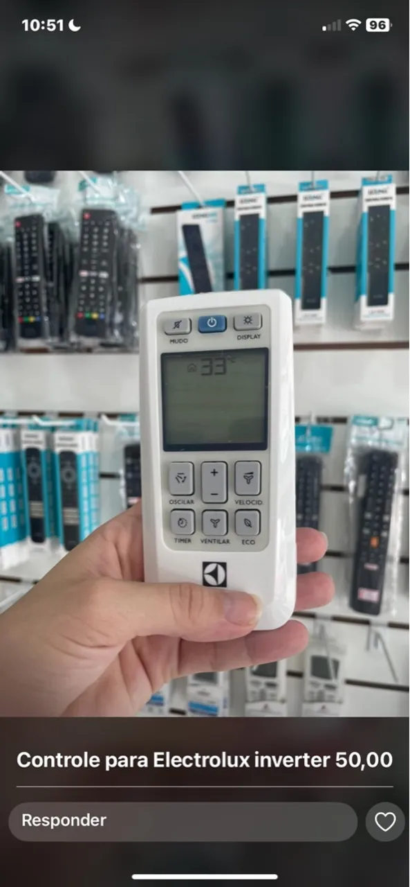 Controle Remoto Electrolux Inverter