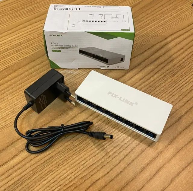 Switch 8 Portas Hub Cabo 10/100 Mbps Rede Ethernet Rj45