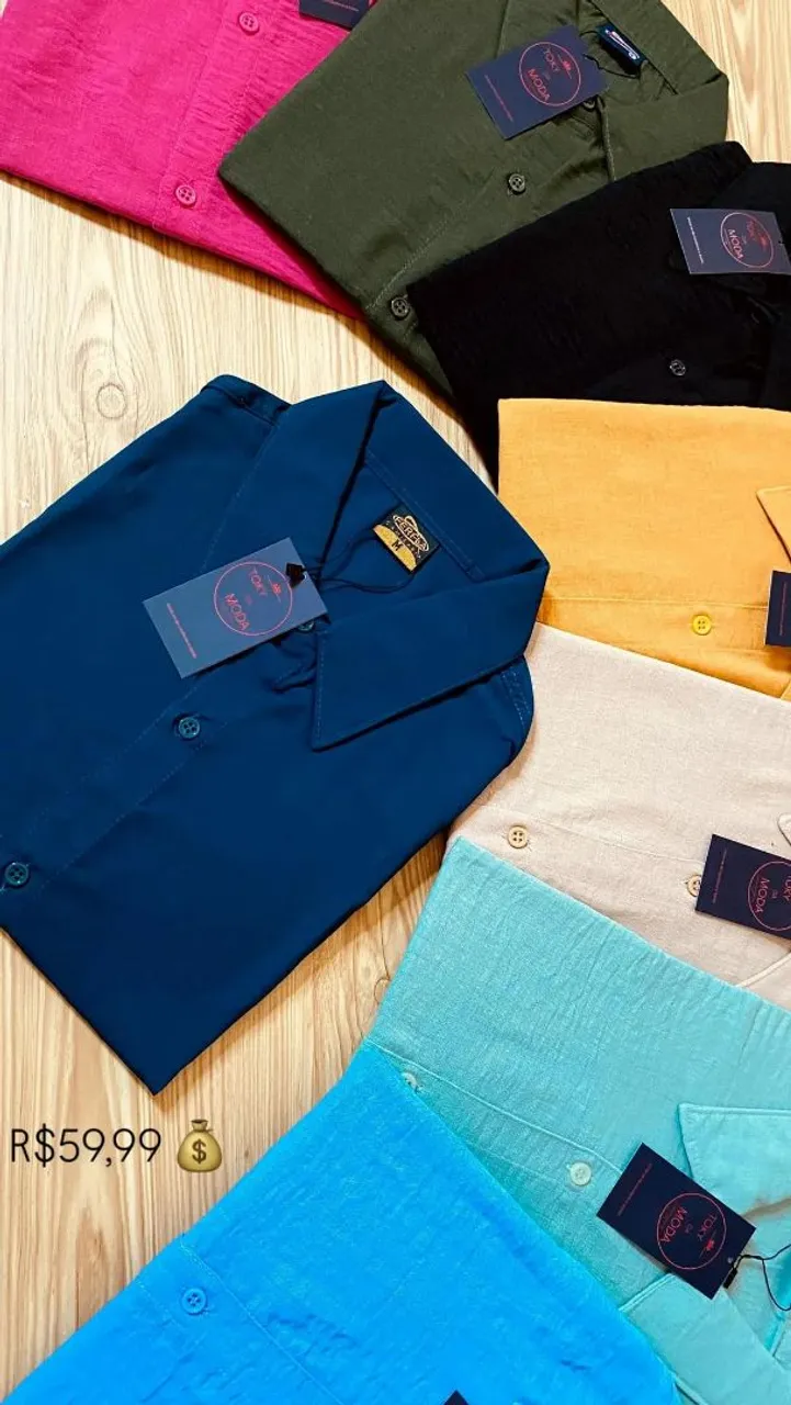 Camisas de botão masculinas - Diversas Cores