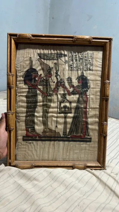 Quadro de papiro egípcio antigo  - Foto 4