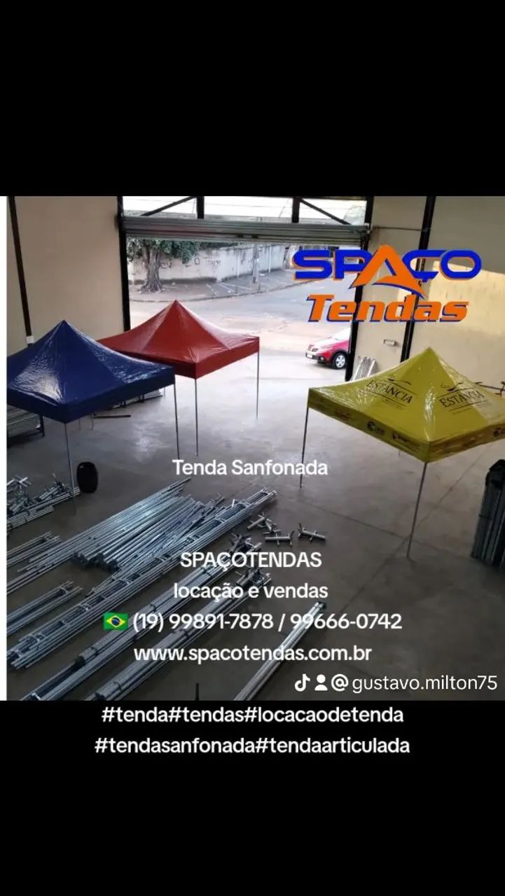 Tenda Sanfonada 3x3 R$ 1.549,00 / Tenda Sanfonada 2x2 R$ 1.139,00 - SPAÇOTENDAS  - Foto 2
