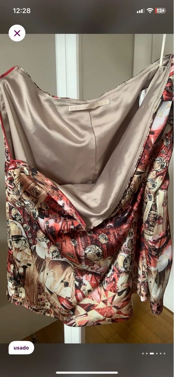 Saia de cetim estampada - Maria Valentina  - Foto 5
