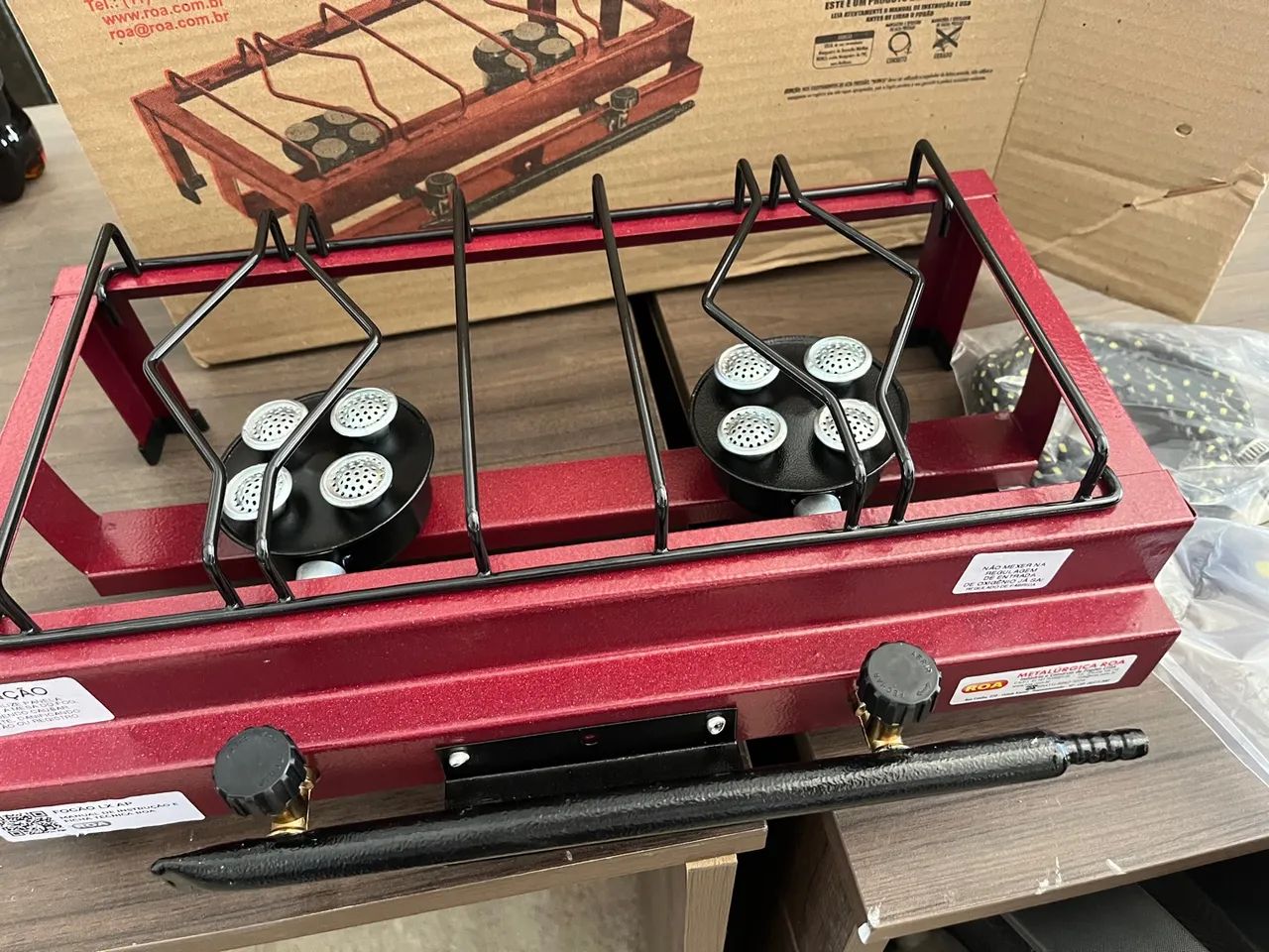 Fogão portátil 2 bocas ROA - Novo