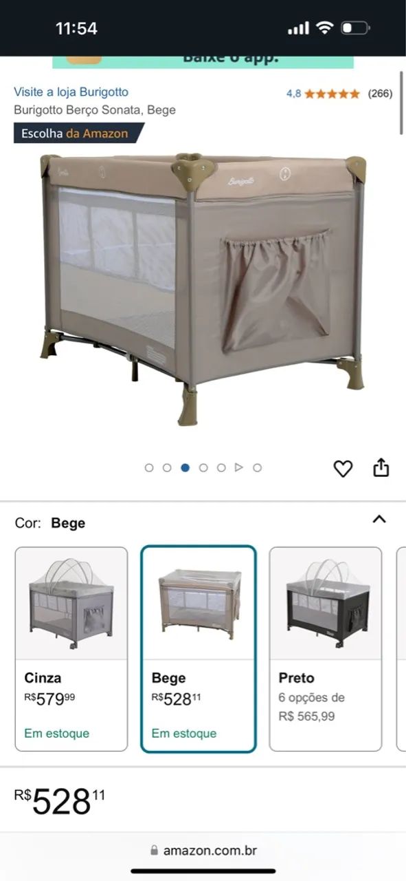 Berço Portátil Burigotto Sonata Bege