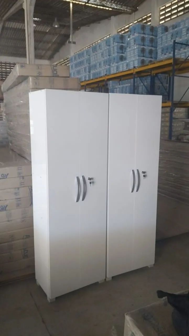 Armário de 2 portas branco multiuso - Novo