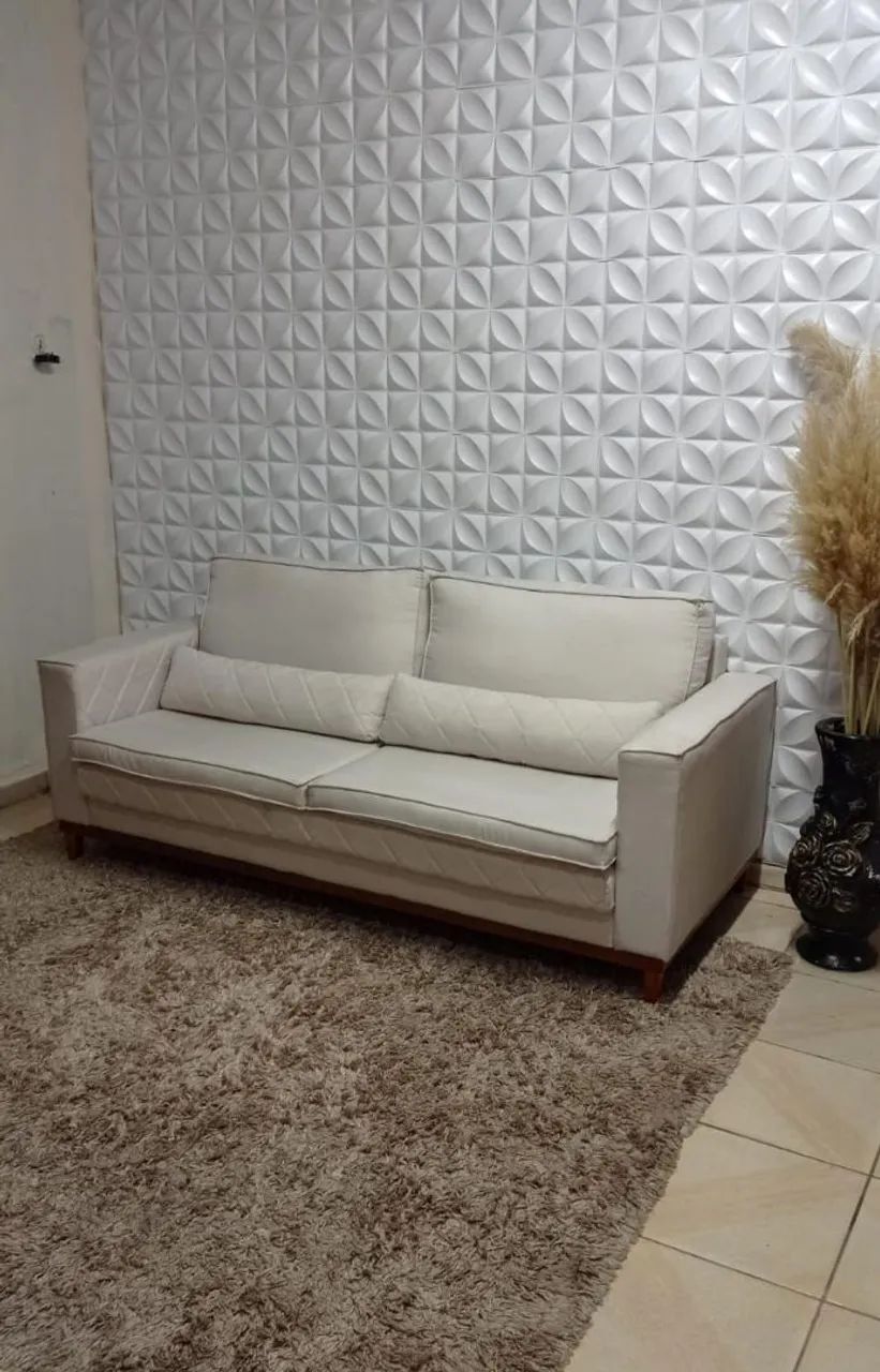 Sofá Living Tecido Linho  - Foto 5