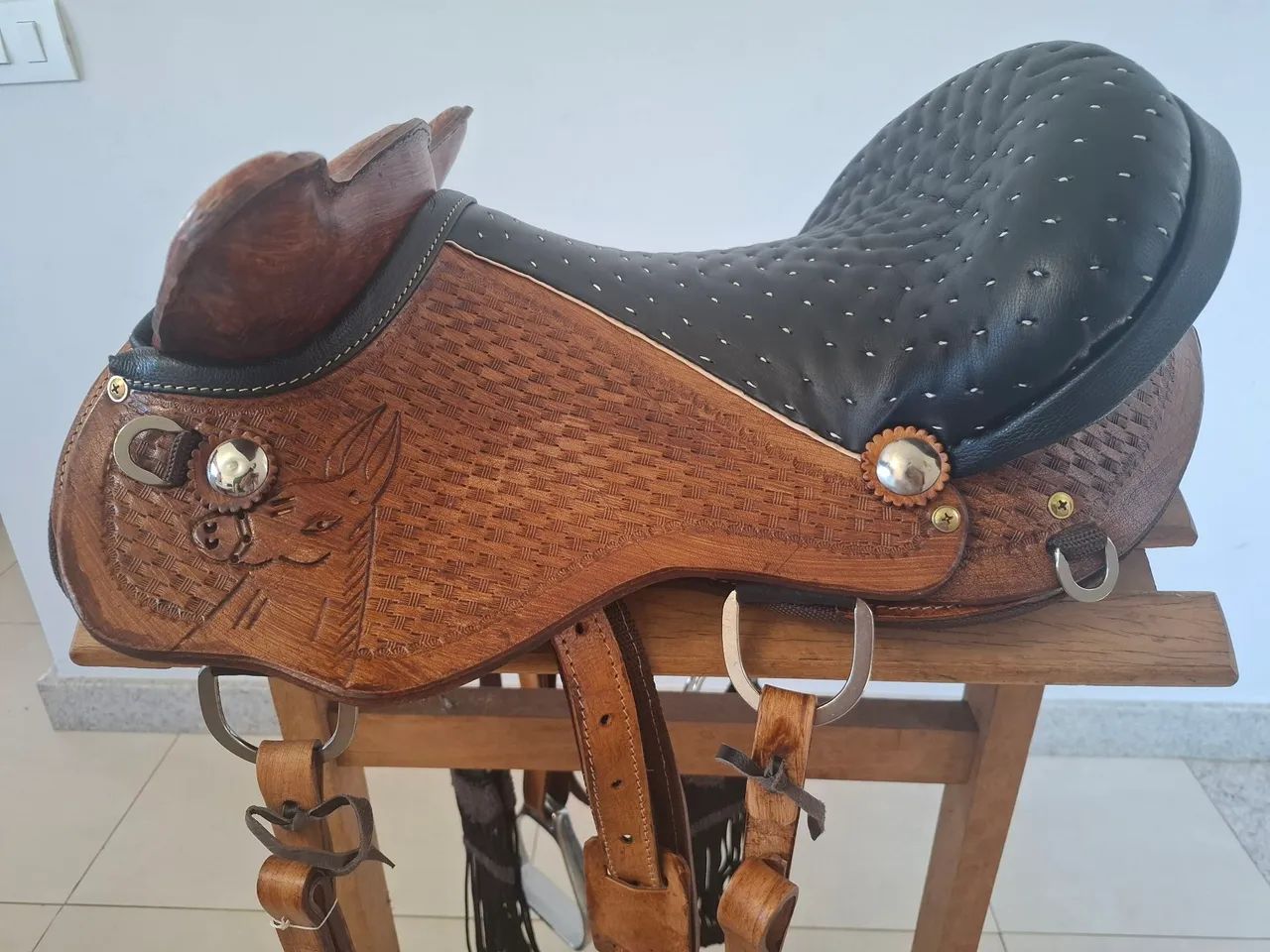 Arreio para montaria feito em couro legítimo  - Foto 2