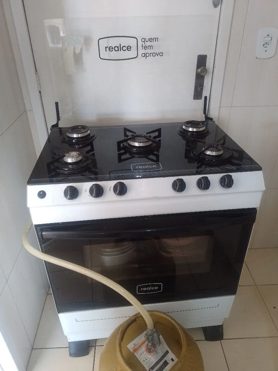 Fogão Realce 5 bocas com tampa de vidro