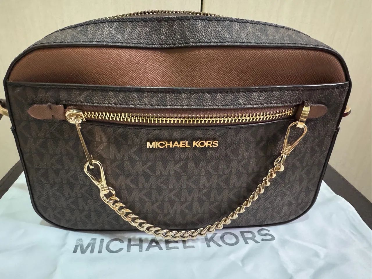 Bolsa Michael Kors Bolsa Transversal Jet Set Logo Média