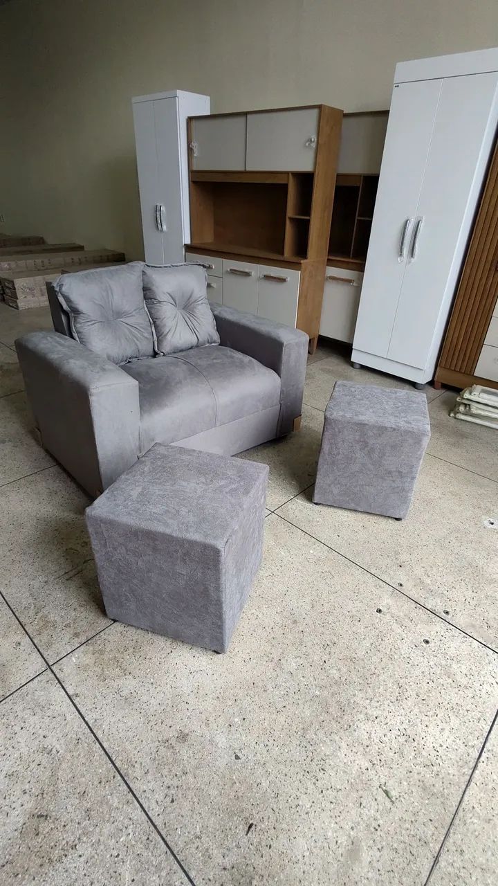 Sofá 2 lugares vermelho - Foto 3