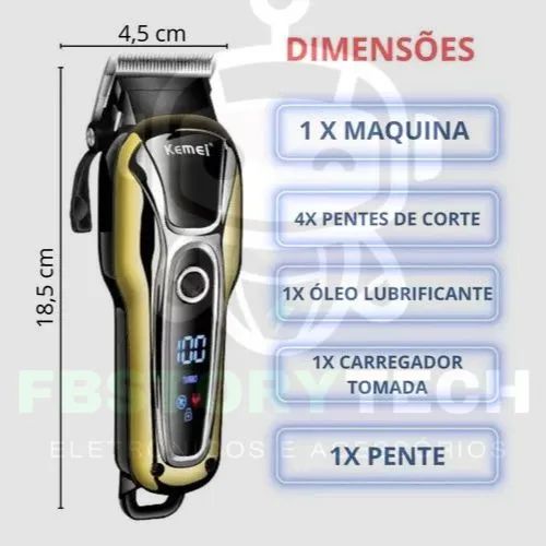 Máquina de Cortar Cabelo Profissional KM-PG1990A - Foto 5