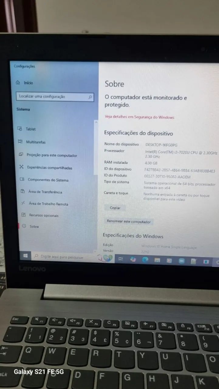 Lenovo core i3 7 geração, aceito negócio  - Foto 4