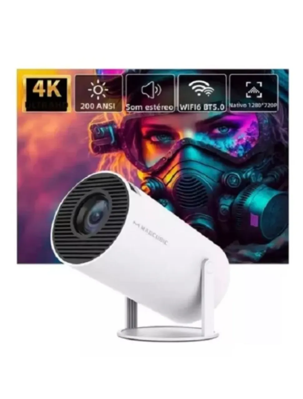 Mini Projetor Android HD Wifi 5g Bluetooth Smart Tv Portátil PRO-9101 (NOVO)