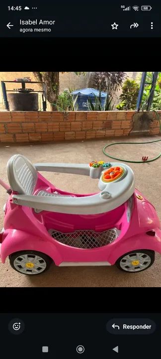 Carrinho de bebê infantil -  cor de rosa - Foto 2