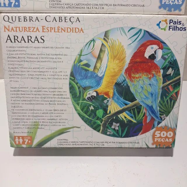 Kit Quebra-Cabeça Circular Planeta Terra 500 peças e Araras 500 peças - Foto 4