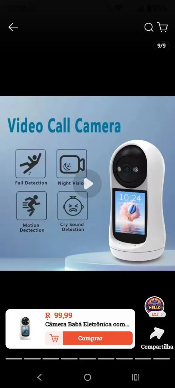 Câmera de segurança com vídeo chamada Wi-Fi  - Foto 6