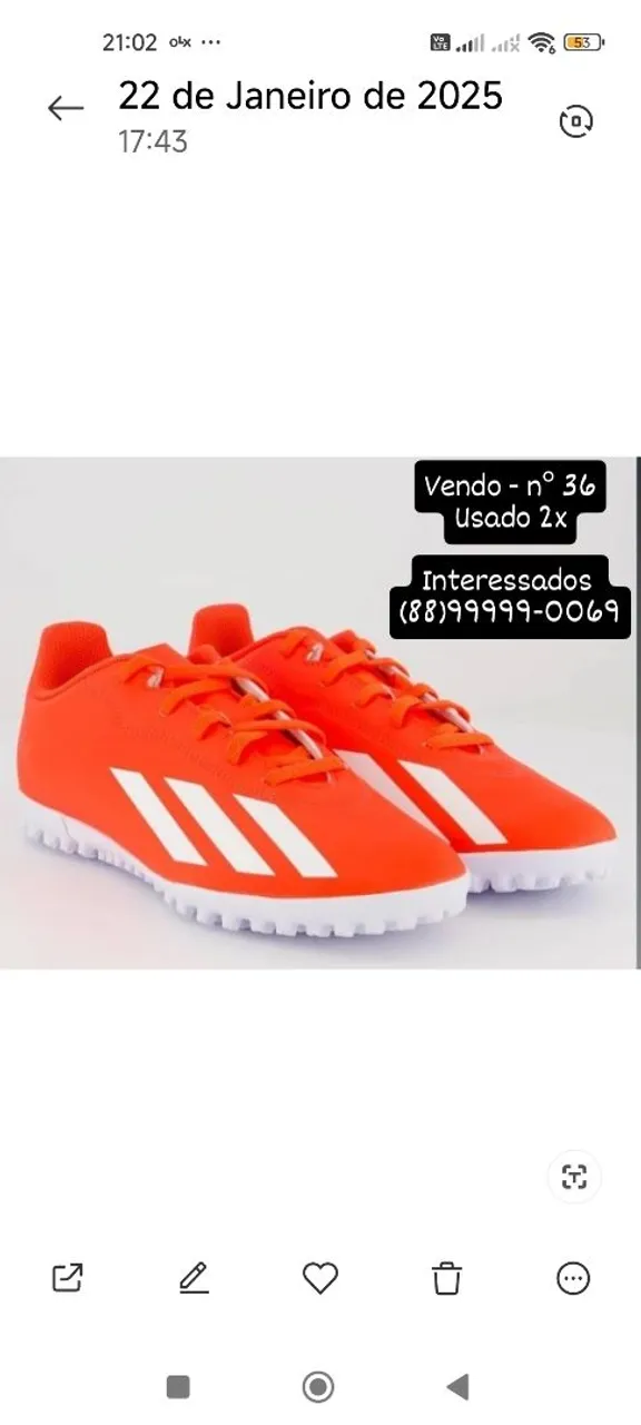 Chuteira Adidas N° 36