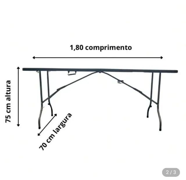 Mesa dobrável 1,80 x 0,70