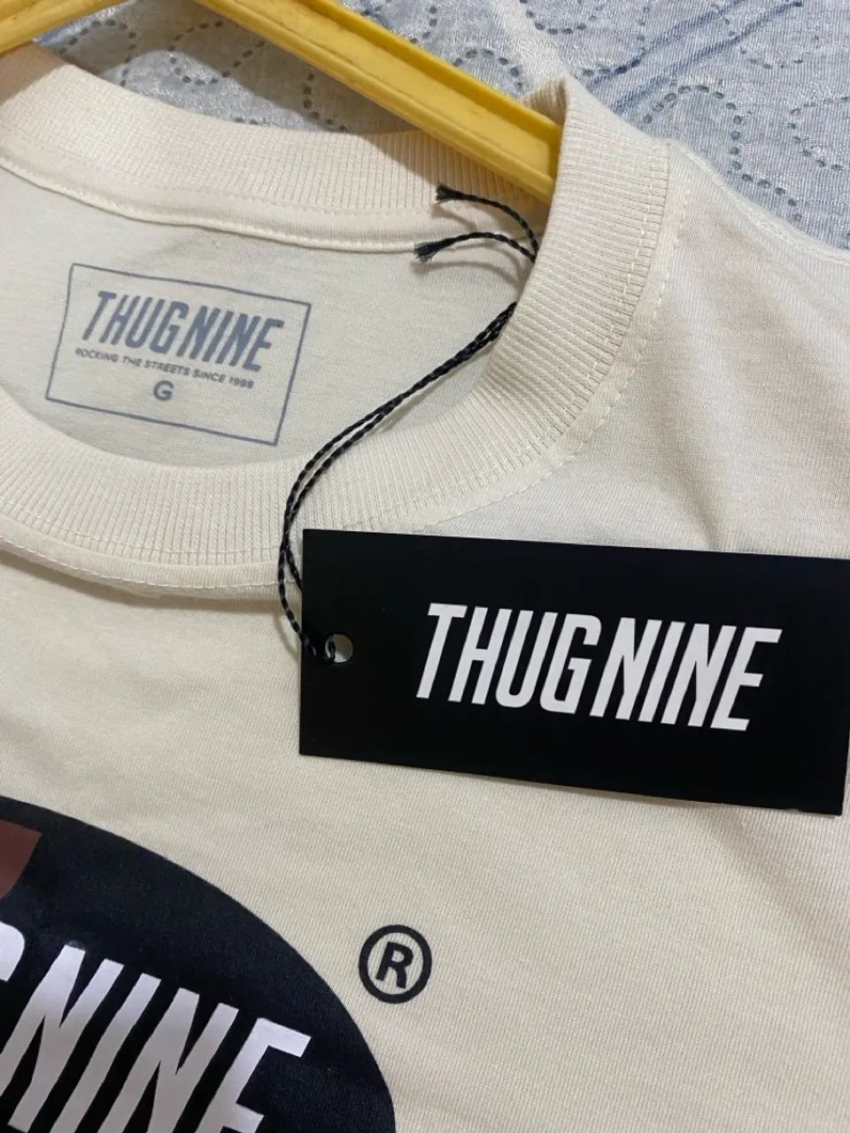 Camisa Thug Nine Merch Bege oversized - Foto 2