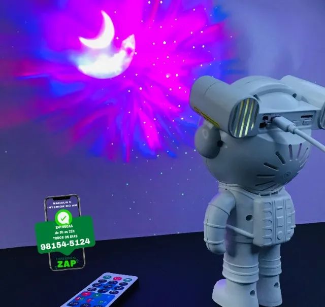Projector Astronauta com Controle Bluetooth - Entregamos 9h ás 23h - Foto 2