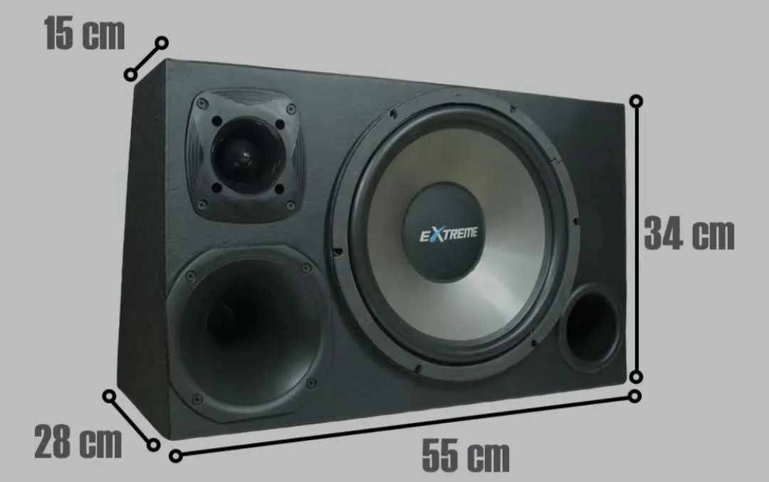 Caixa trio dutada 400w + tweeter+modulo+caixa de auto falante 