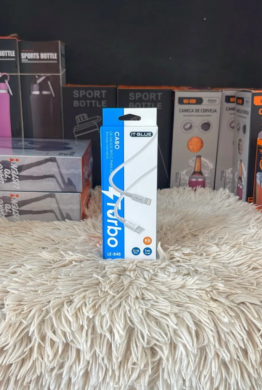 Cabo Turbo Tipo C - IT-BLUE - Carregamento Rápido