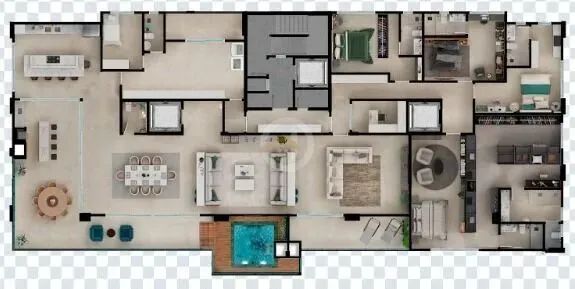 Cobertura com piscina descoberta e 4 suites plenas e escritorio - Foto 3