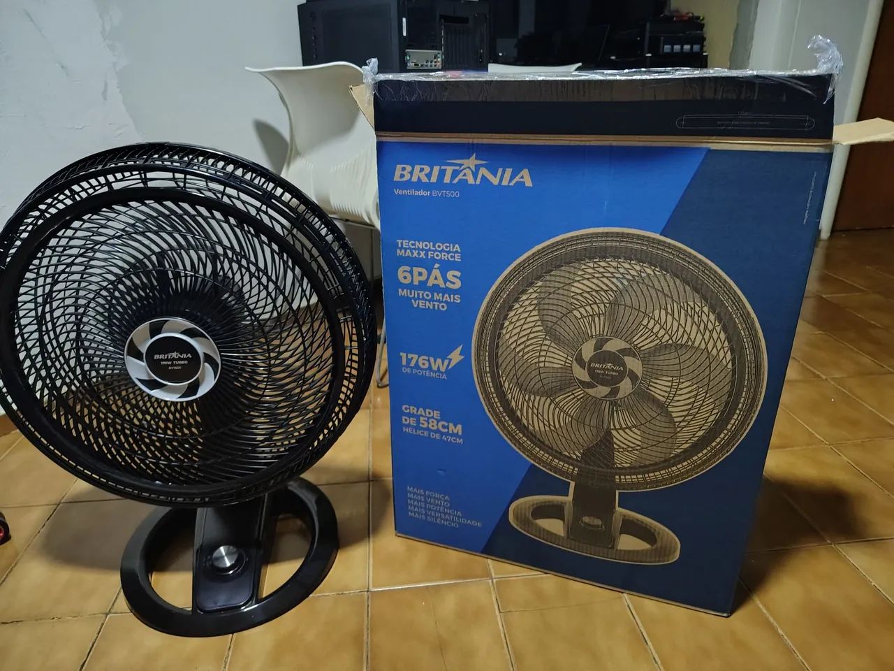Ventilador Britânia BVT500 - 6 pás, 176W, Grade de 58cm - Foto 2