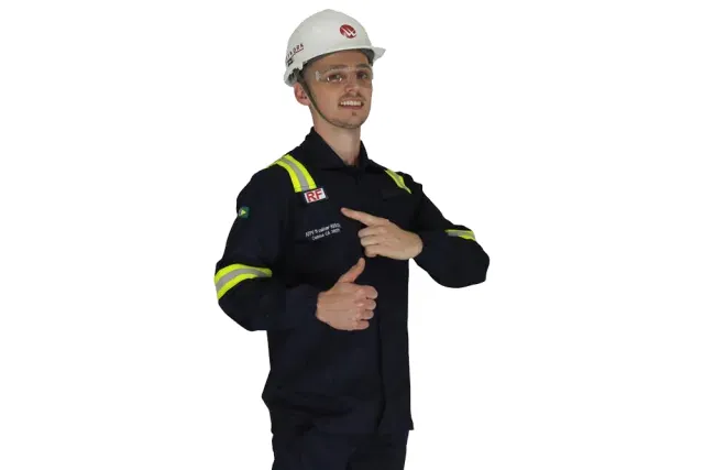CAMISA antichamas - Arco Elétrico Risco 2 FR NR10 - ATPV 11 Cal/cm2 - AZUL