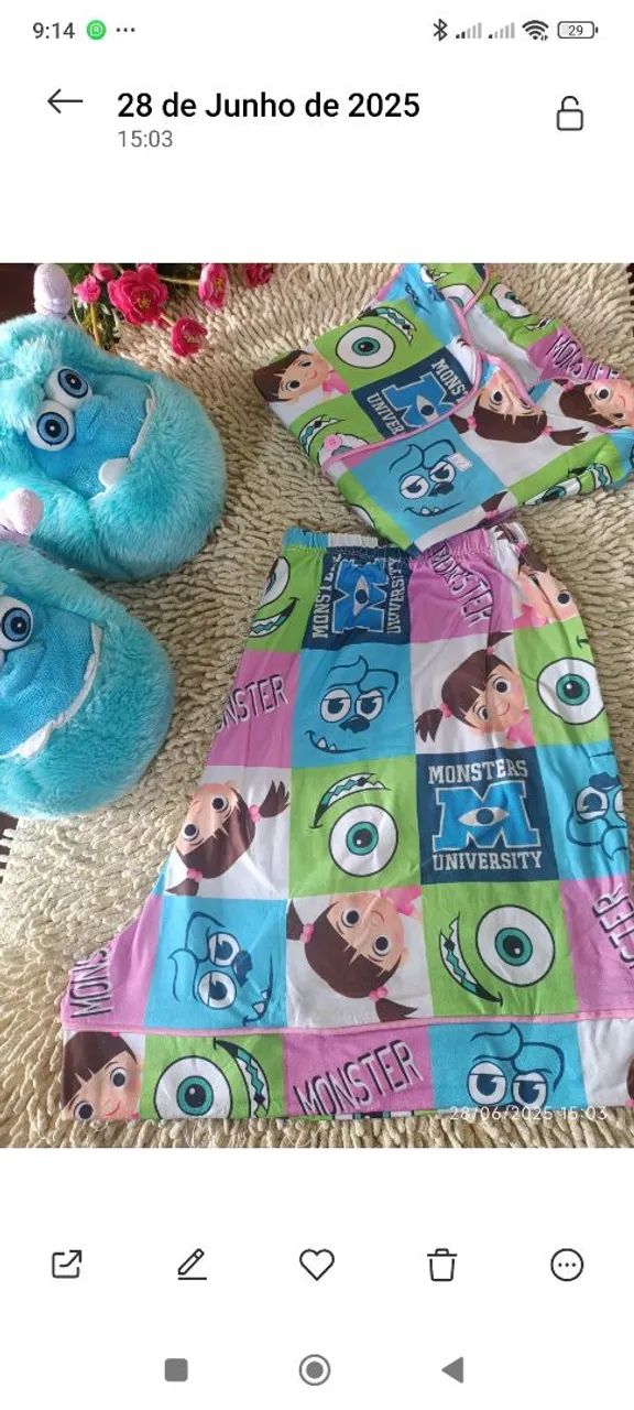 Pijamas Americanos Curtos - Monstros S.A - Foto 5