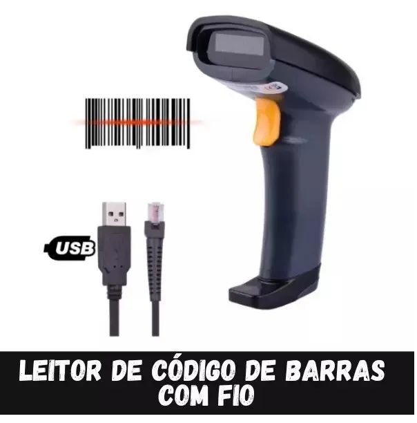 Leitor de Códigos de Barras COM FIO