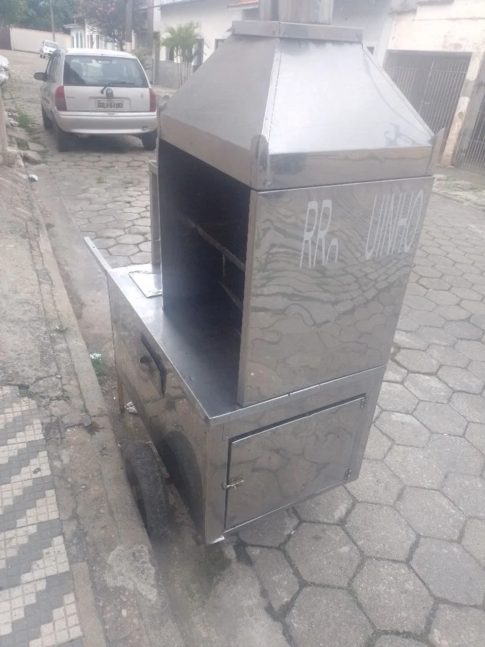 Carrinho de churrasco Aço Inox para Comercio