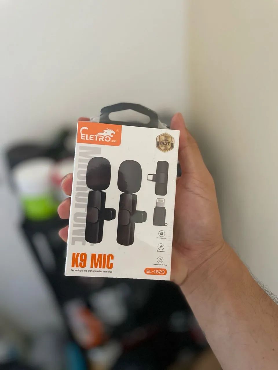 Microfone de lapela duplo