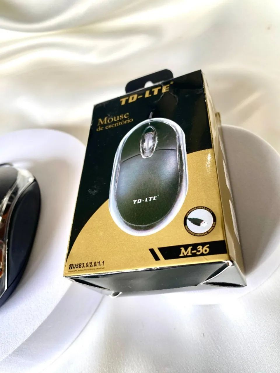 Oferta Mouse Com fio Óptico Resolução 1200dpi Modelo Básico Cor Preto - Foto 2
