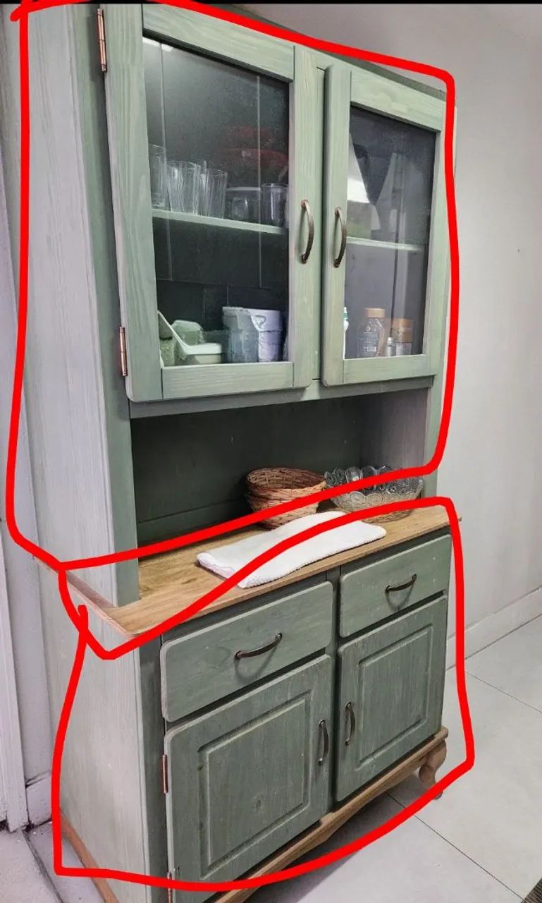 Lindo armário de cozinha rústico 