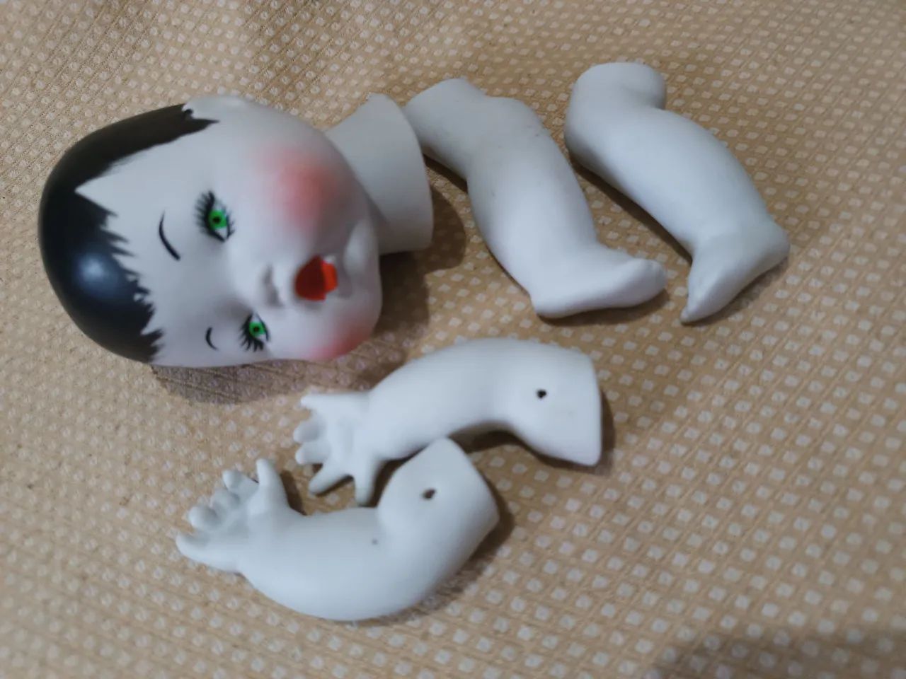 Cabeça e membros boneca de porcelana - Foto 2
