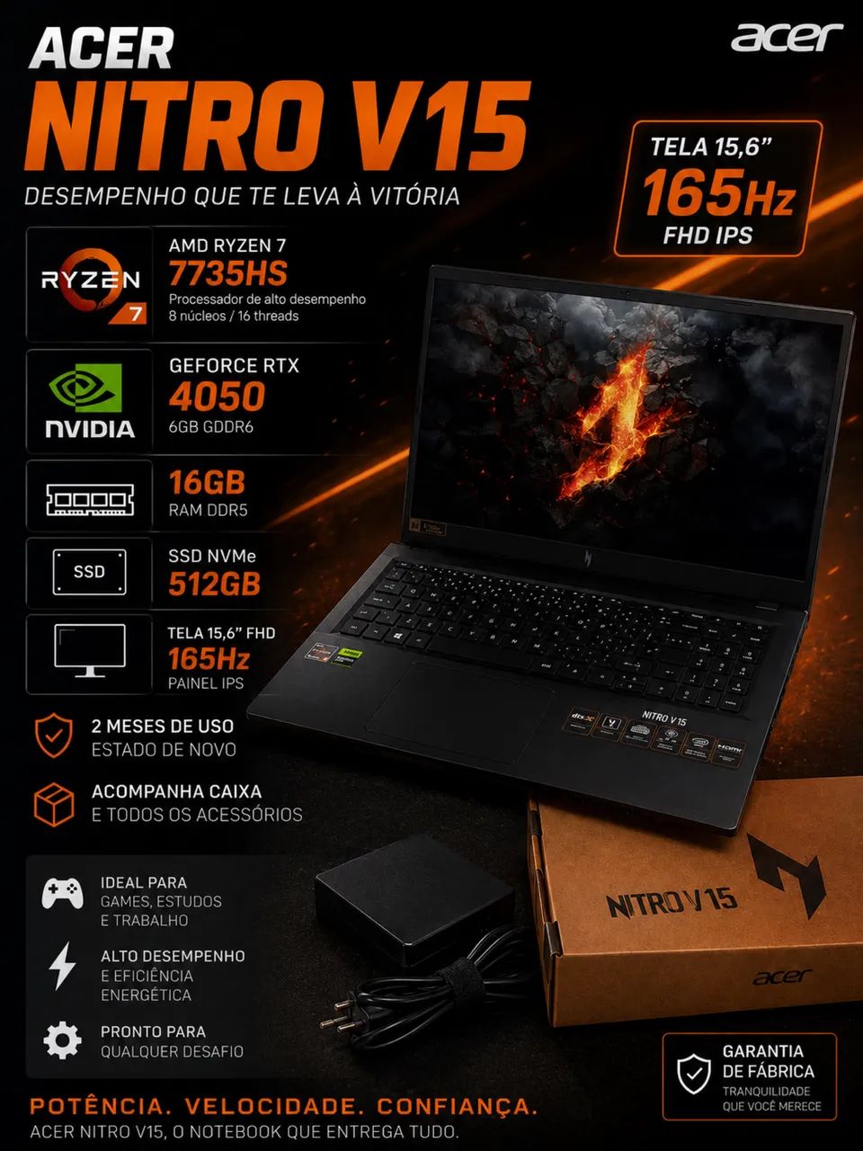 NOTEBOOK GAMER NITRO V15 - Foto 5