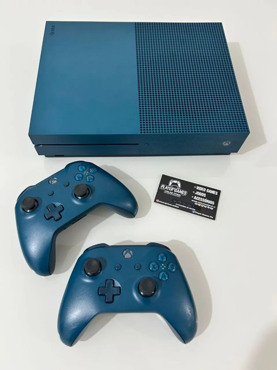 Xbox One S Deep Blue Completo (Aceito Cartão)