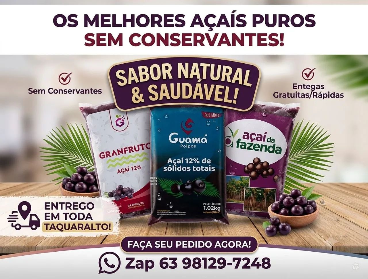 Vendo açaí puro.