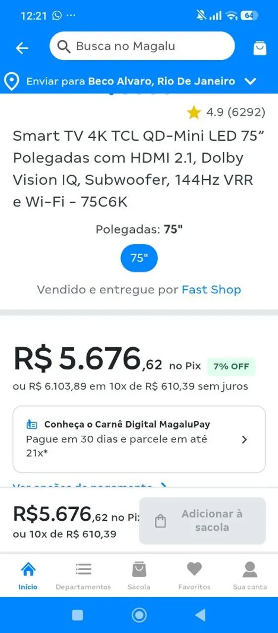 Tv 75" TCL C6k - Foto 2