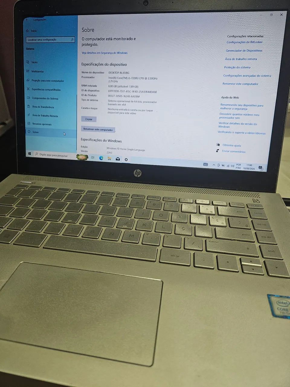 Vendo notbook  hp pavilion B&O defeito - Foto 5