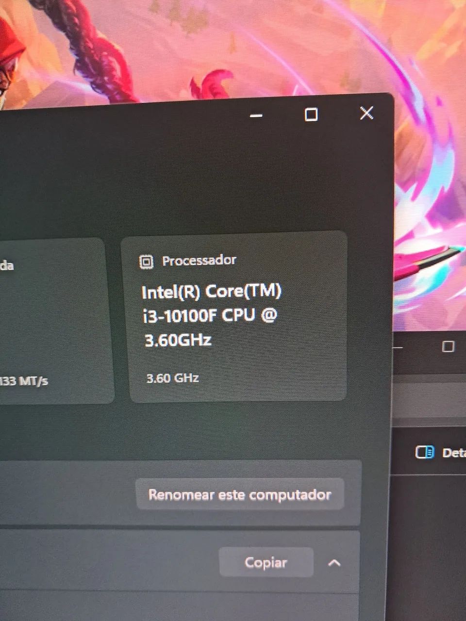 Processador i3 10100f  usado