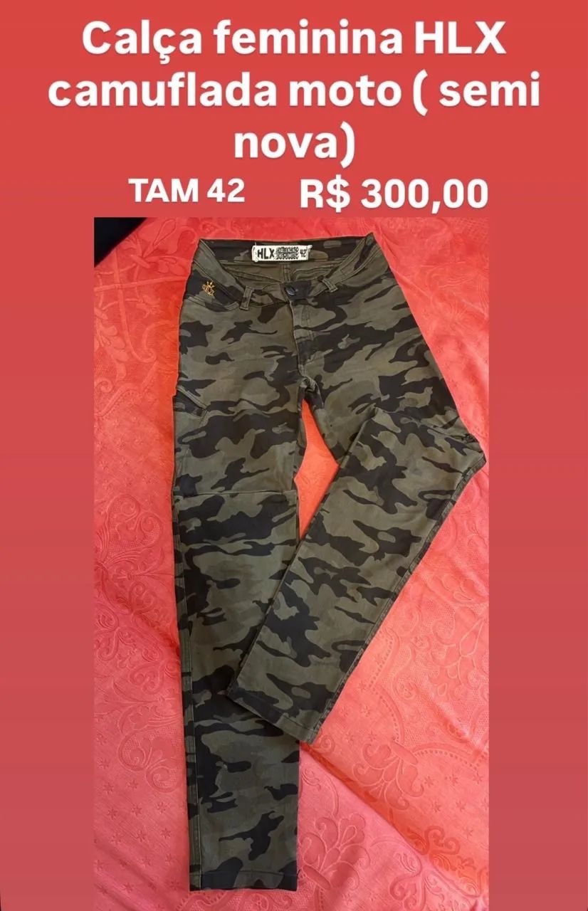Calça feminina HLX  camuflada moto semi nova