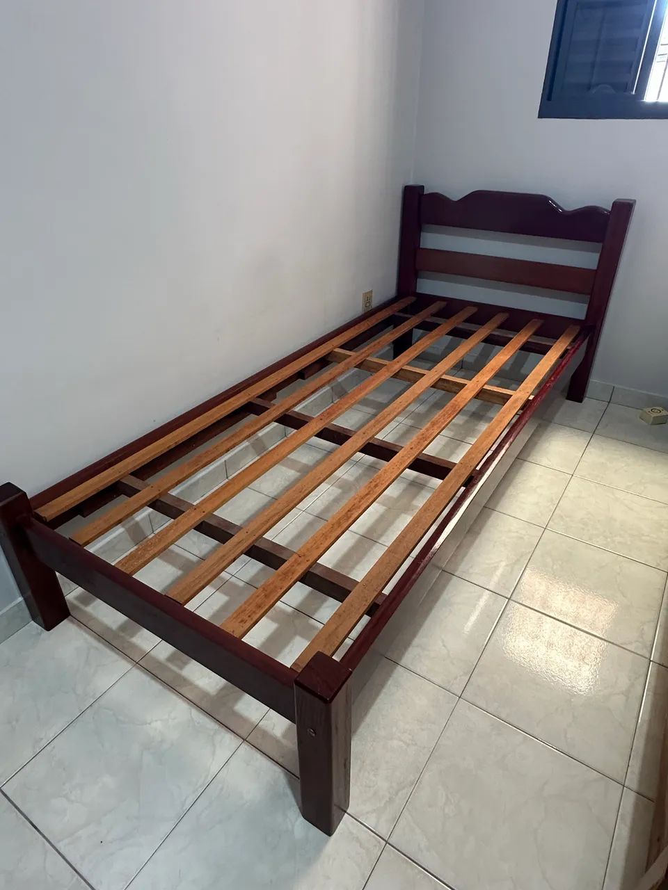 Cama solteiro madeira Jabobá maciça - Foto 3
